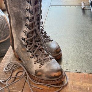 Freebird Gray Lace Up Boots